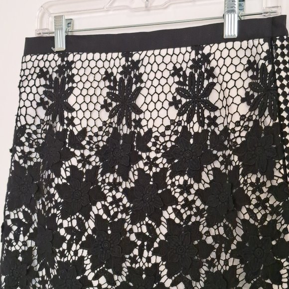 Tibi Basia Black Lace Pencil Skirt Size 6 - Picture 9 of 9